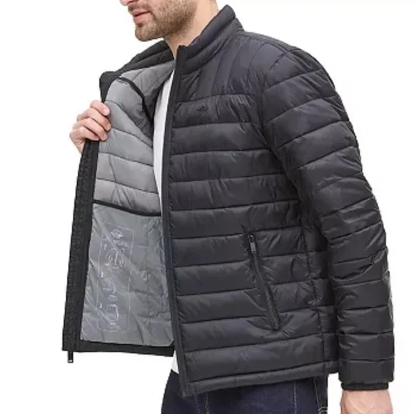 NEW Men's Dockers® Quilted Puffer Jacket In Black Size:L